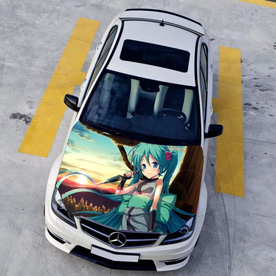 3d車のボンネットのステッカースタイリングデカールレースステッカー迷彩ビニールフィルム初音アニメ広告ステッカーペイント保護フィルム Camouflage Vinyl Film Vinyl Filmpaint Protection Film Aliexpress
