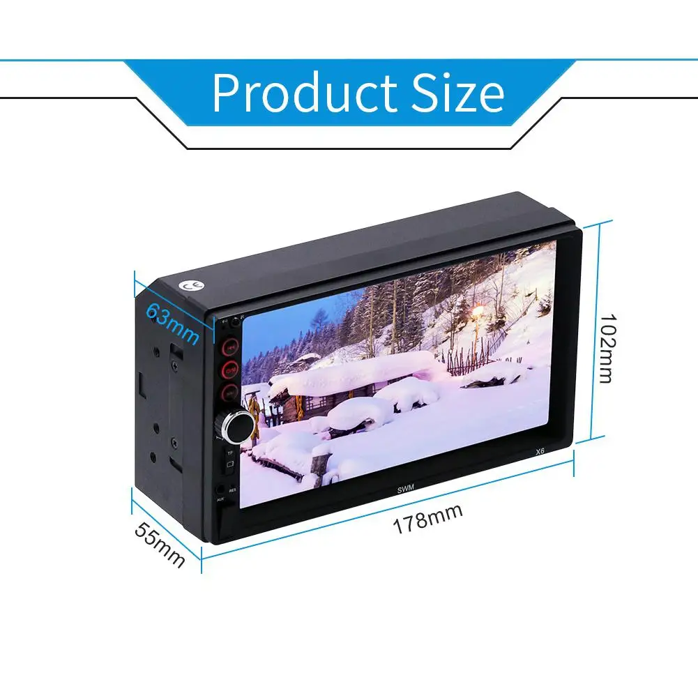 Автомагнитола Adeeing 2 Din 7 &quotMp5 плеер мультимедийный 2din Аудио Bluetooth зеркальная связь