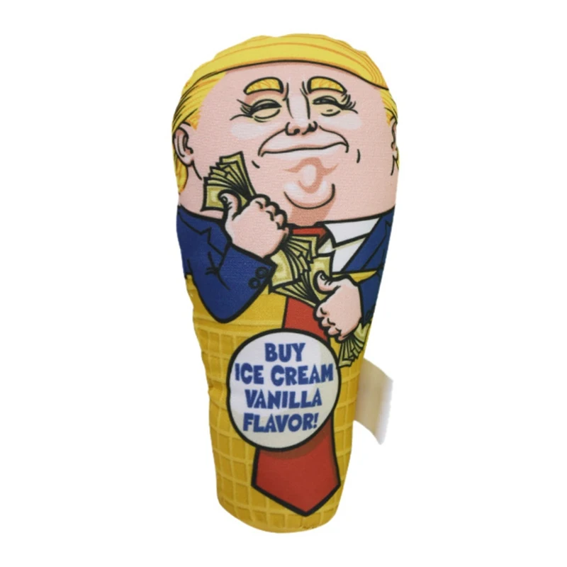 

Pet Cat Chew Catnip Toy Donald Trump Design Funny Cat Dog Toys Squeak Interactive Scratching Plush for Small Cats Kitten