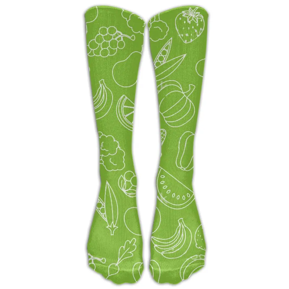 SAMCUSTOM vegan модные Гольфы с 3D принтом женские хлопковые Гольфы выше колена для женщин длинные чулки - Цвет: Слоновая кость