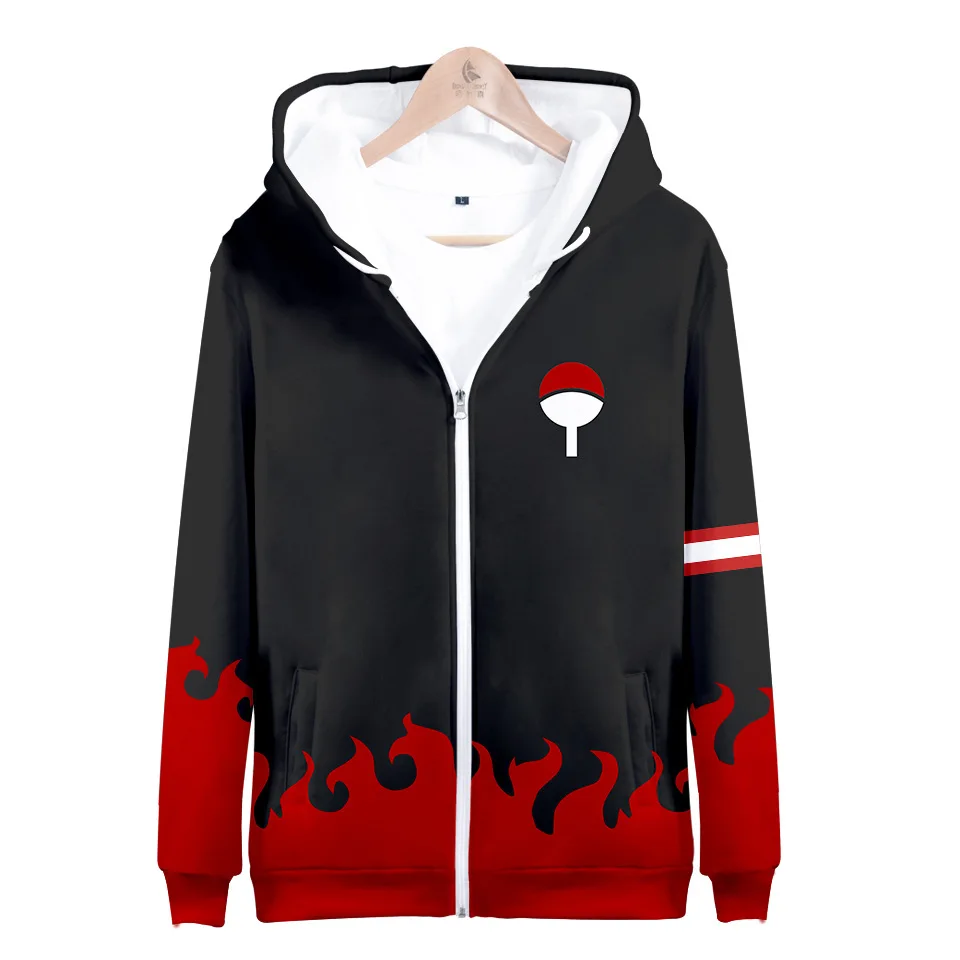 

Anime Naruto clothes Uchiha Sasuke autumn winter Zipper hoodie sweatshirt coat unisex couple parent-child cosplay Hoodies Tops