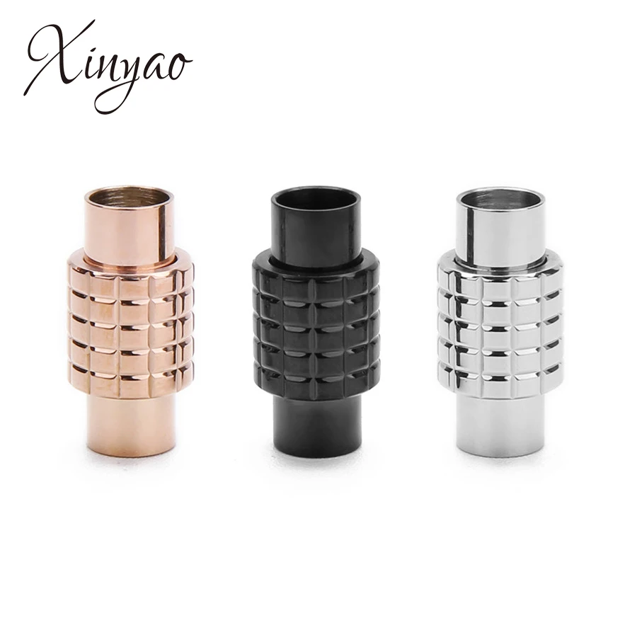 

XINYAO 10x20mm Stainless Steel Leather Bracelet Magnetic Clasp Connectors Fit 6mm Leather Cord Magnet Buckle Jewelry Findings