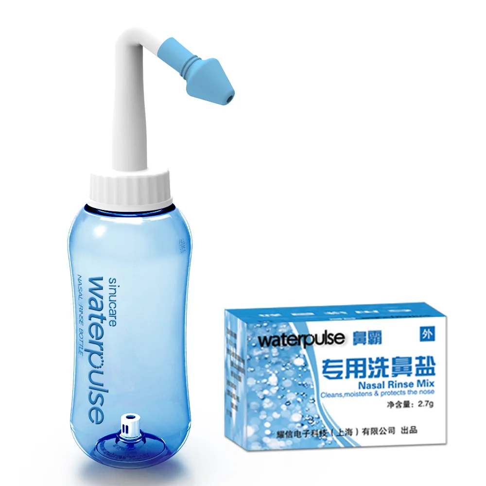 

Waterpulse Nose Wash Bottle and 30-pack Rinse Mix Sal Nasal Irrigation Physiological Saline 300mlt Set Portable Allergies Relief
