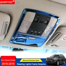 QCBXYYXH Car-styling Car Interior Frame Decal Reading lights Frame Sequins Auto Stickers Decorations For Toyota Prado 2010-2018