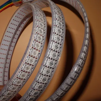 

Addressable 2m 144LEDs/m DC5V WS2813 RGB full color led pixel strip;IP68;epoxy resin filled in the tube,144pixels/M;WHITE PCB