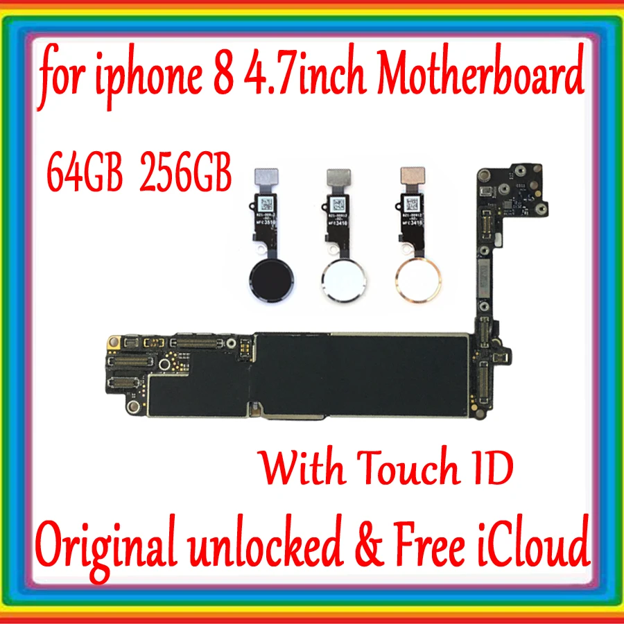 Factory Unlocked for iphone 8 4 7 inch font b Motherboard b font With Touch ID