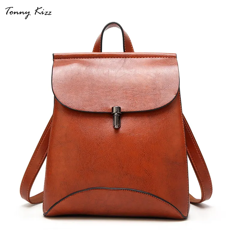 

Tonny Kizz solid backpack women school bags for teenage girls female leather backpack waterproof high quality back pack travel