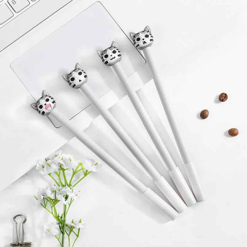 

1pcs Kawaii Creative ballpoint pen lovely Black cat pattern school Office stationery Supplies Black Black ink 0.5mm Pen refill