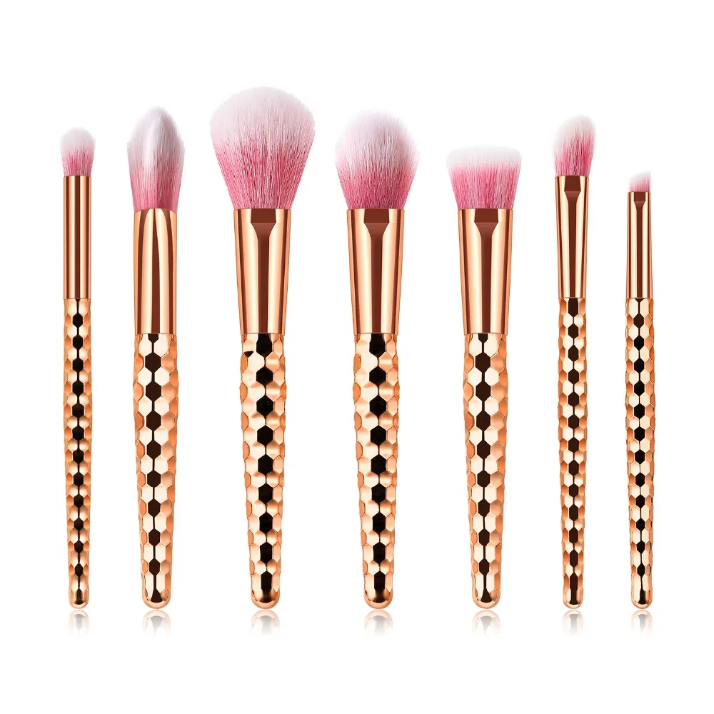 

Professional 7 Pcs Makeup Brushes Set Foundation Powder Eyeshadow Eyebrow Blusher Brushes Face Beauty Makeup Cosmetics Tools Kit