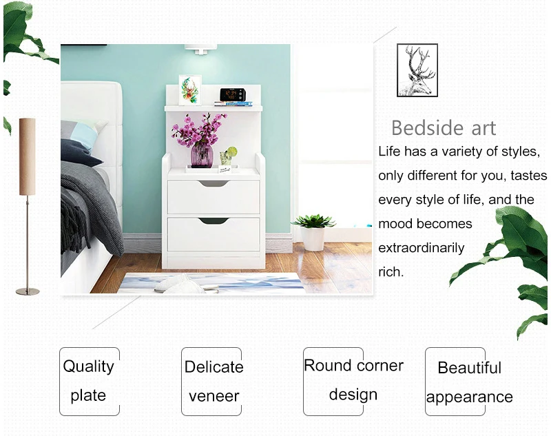 Тумбочке деревянная прикроватная тумбочка с ящиком Организатор Шкаф для хранения Мода мини стол мебель спальни