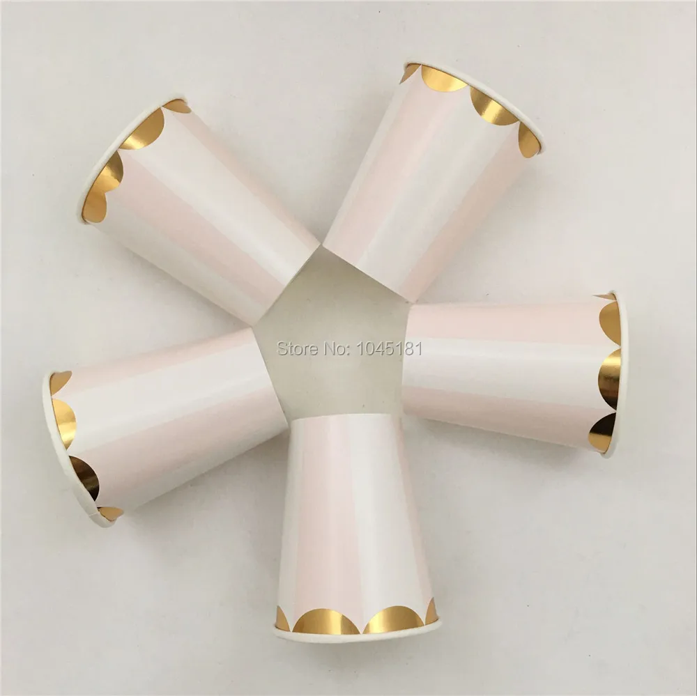 Buy 9oz Pastel Pink Striped Paper Party Cups Birthday