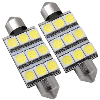 

TOYL COPPIA AUTO LAMPADINA SILURO 9 SMD LED BIANCO 42MM 12V