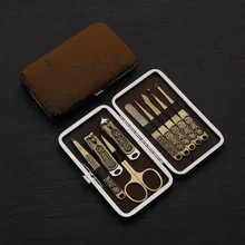 Горячие маникюрные инструменты для педикюра зеленые бронзовые кусачки для стрижки ногтей набор из нержавеющей стали инструменты для ухода за красотой SJ66