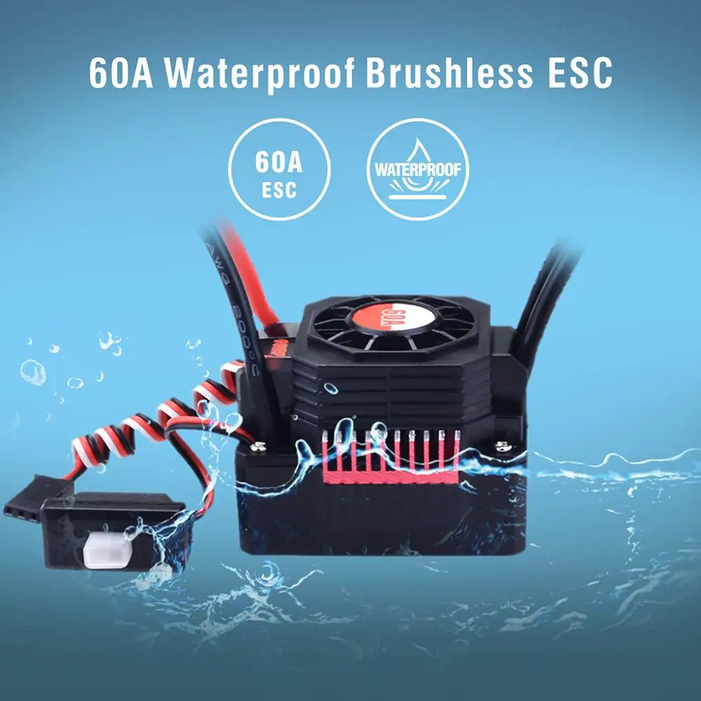 

150A 120A Waterproof ESC KK Speed Controller 35A 45A 60A 80A for 1/8 1/10 1/12 RC Monster Redcat Volcano EPX Blackout XTE Buggy