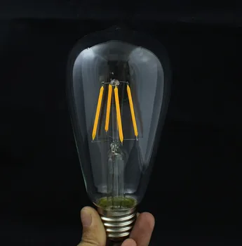 

1x High brightness E27 LED Edison Bulb Indoor LED Light Clear Glass AC220-240V 4W 6W 8W Filament BULB White/Warm white