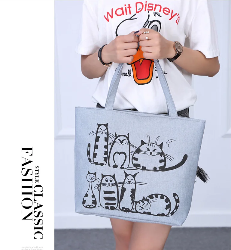 Стиль модная популярная женская Холщовая Сумка Хобо через плечо сумка-тоут с принтом вместительная милая сумочка