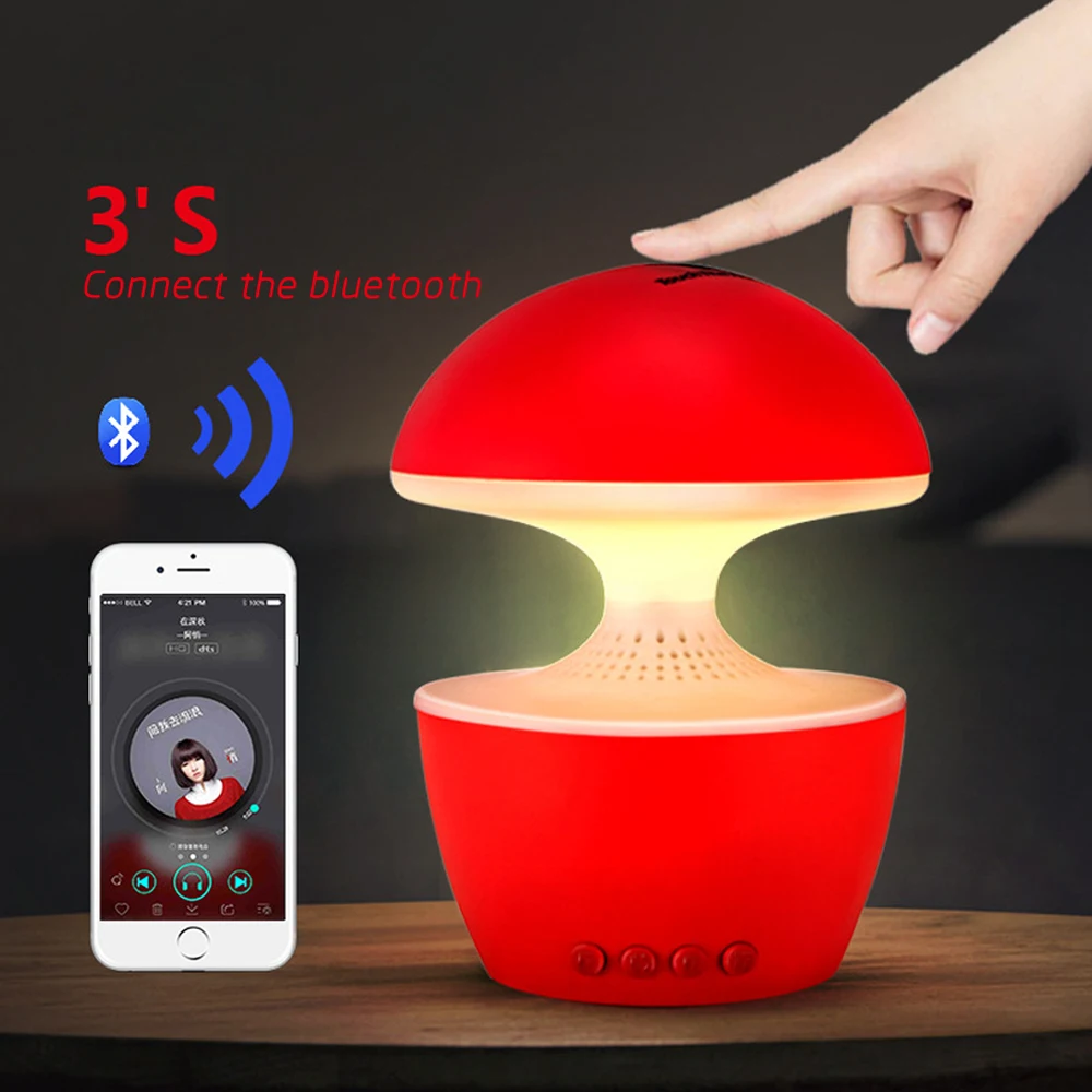 

3D LED Lamp USB Bluetooth Amplifier Speaker Mini Portable Subwoofer Touch Control Led Colorful Desk Night Lights FM Radio U Disk