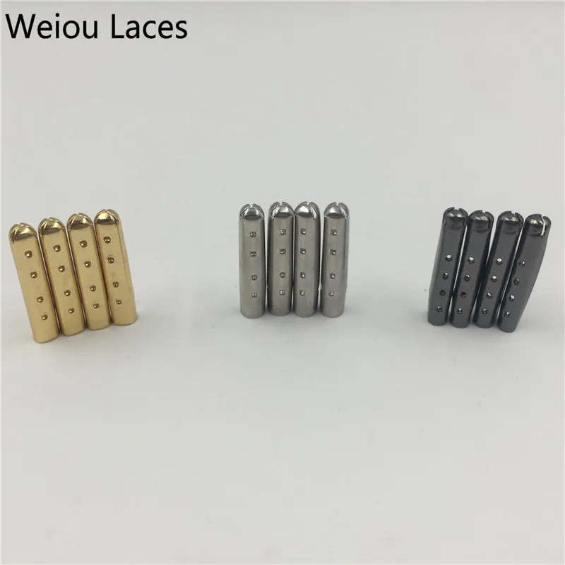 

Hot Weiou 20Pcs/Lot DIY Replacement Plating Metal Aglet Tricks Bullet Ends Silver Tip For Shoelace Shoes Clothes Lace 3.8x22mm