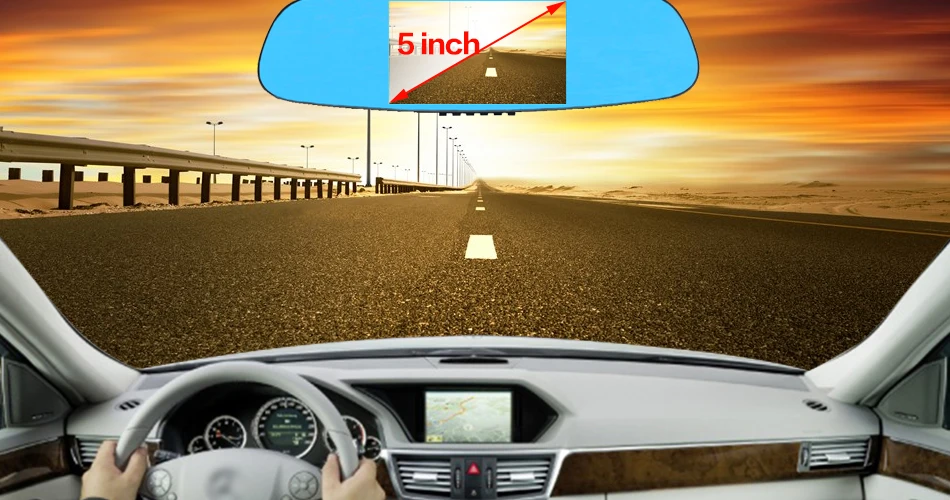 Android Car Rearview Mirror 5.0" IPS GPS Navigation/ Radar Detector/DVR FHD 1080P Car DVR Dash Cam Video Recorder Night Version gps device for car