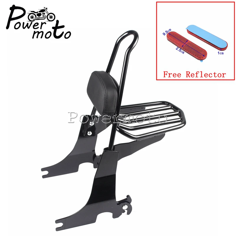 

Motorcycle Black Detachable Sissy Bar Luggage Rack Passenger Backrest Pad Holder For Harley Sportster XL 883 1200 1994-2003