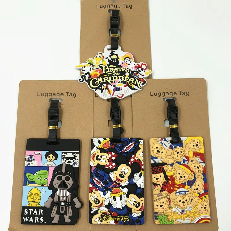 

Disney cartoon Mickey Mouse travel luggage tag Minnie Suitcase ID Addres Holder Baggage Boarding Tags portable label