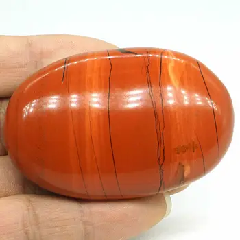 

2.36" Natural Red Jasper Crystal Palm Massage Energy Stone Healing Reiki Decor
