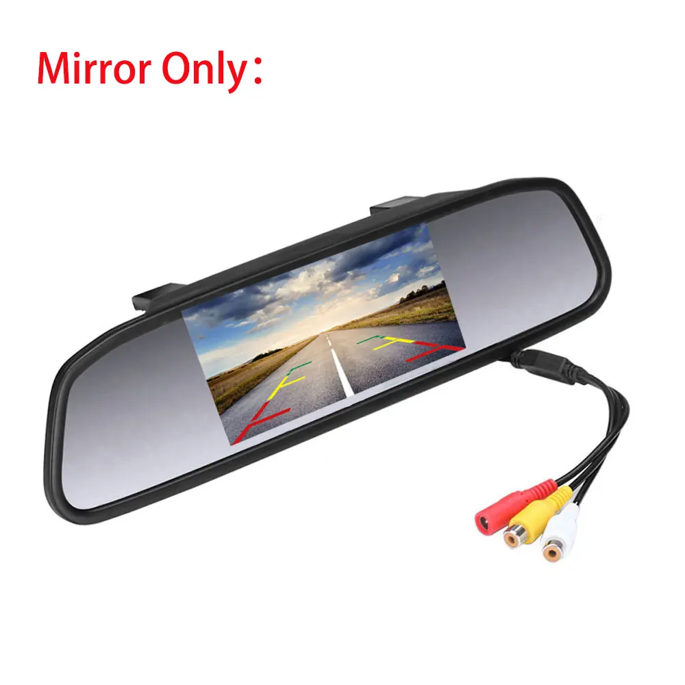 Hikity автомобильный 4," TFT Автомобильный парковочный зеркальный монитор 2 видео входа для камеры заднего вида Водонепроницаемая Система помощи при парковке - Цвет: Mirror Only