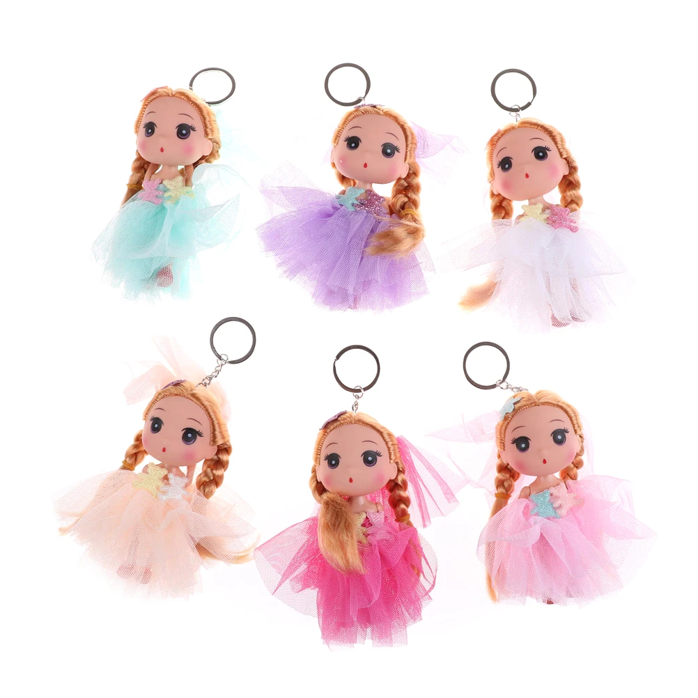 12CM Toys Soft Interactive Baby Dolls Toy Key Chain, Doll Keychain for