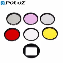 7 in 1 52mm ND2 + UV +FLD + CPL + Red + Yellow Lens Filter & Filter Adapter Ring for GoPro HERO4/3+