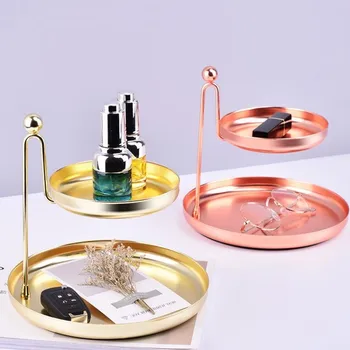 

Double-layer Metal Minimalist Storage Tray Nordic Exquisite Cosmetic Display Home Decorative Frame Kitchen Desktop Dessert Tray