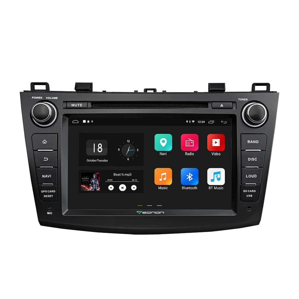 Excellent 8" Android 8.1 Oreo OS Car DVD Multimedia System Navigation GPS Radio for Mazda 3 2010-2013 with Full Video Output Support 4