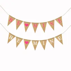Kscraft розовый/белый Be Mine DIY флаги овсянка баннер для Свадебная вечеринка события украшения поставки Baby Shower партии украшение