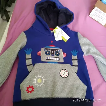 SLW Jumping Meters Boys Hoodies Robot Appliques Sweatshirts Baby Kids Long Sleeve Tops Cotton  Winter Clothes Clothing Boy Girl 2