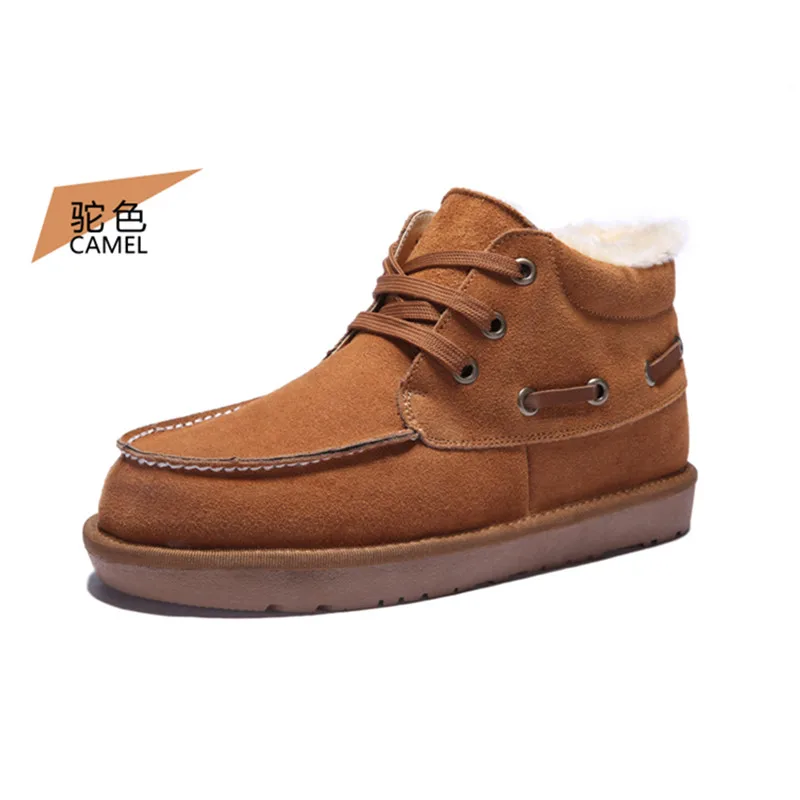 

Mens Genuine leather Men Winter Boots Size 38~47 Russian style Handmade Warm Plus Size Men Winter Snow Shoes high Quality