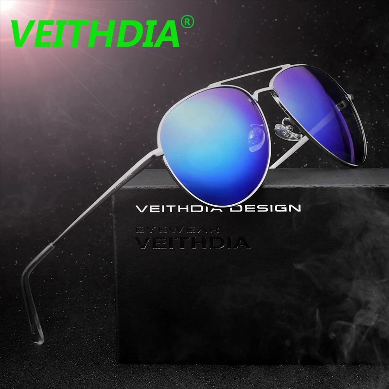Бренд veithdia солнцезащитные очки унисекс Женские очки oculos de sol для вождения поляризованные солнцезащитные очки с зеркальным покрытием для мужчин 2736