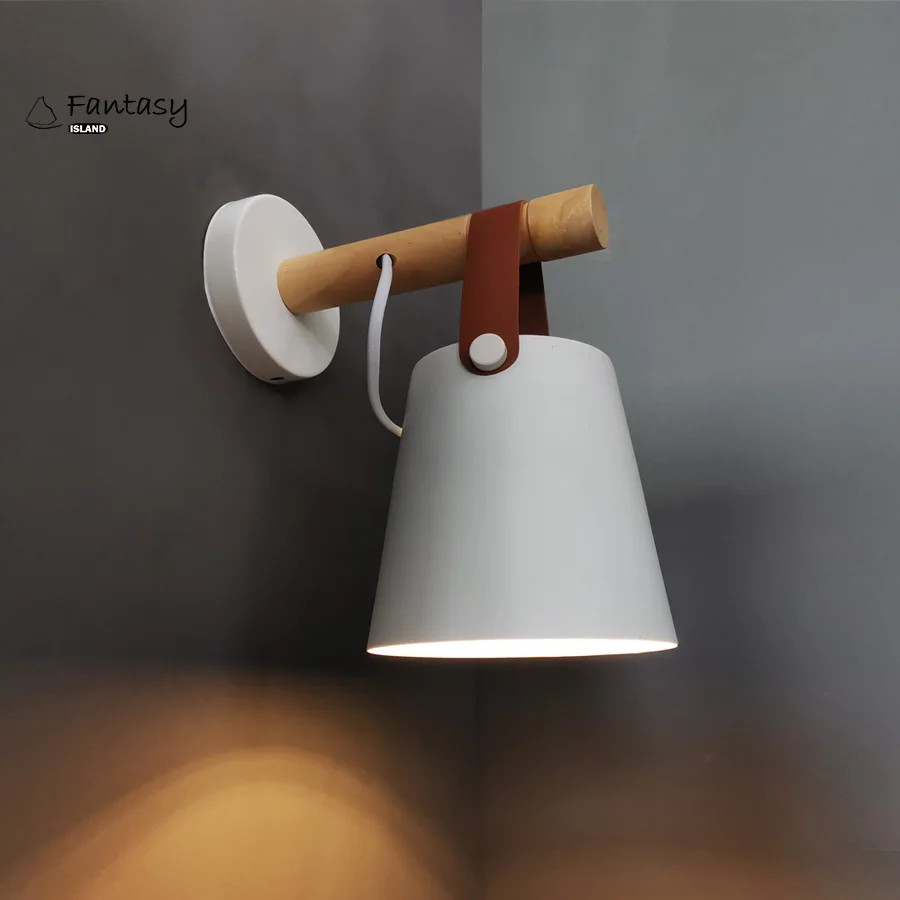 Деревянный простой креативный настенный светильник, светодиодный прикроватный светильник для спальни, современный скандинавский дизайн, настенный светильник для гостиной, коридора, отеля, E27