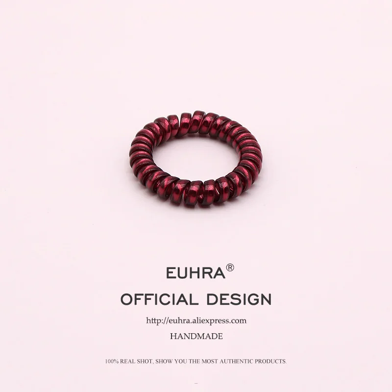 EUHRA, 7 цветов, телефонная линия, веревки для волос, для девочек, цветные эластичные резинки для волос, для детей, конский хвост, держатель, резинка, аксессуары для волос