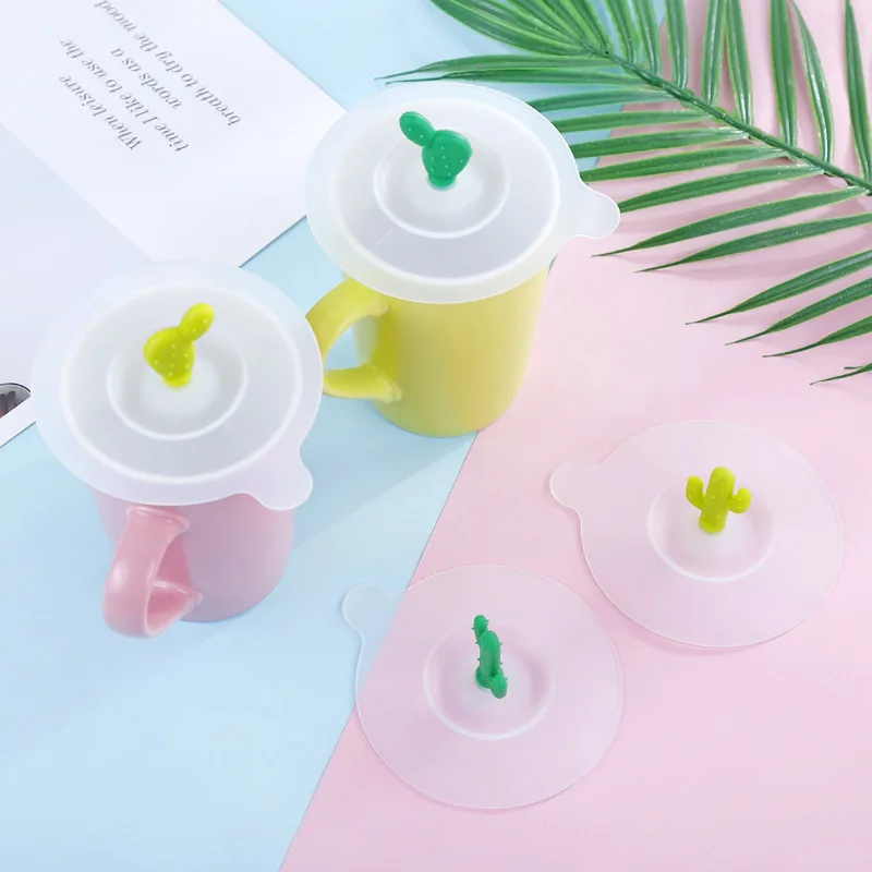 

1PC Cactus Silicone Leakproof Cup Lids Heat Resistant Reusable Sealed Cover Tea Cup Suction Seal Cap Cup Lid Kitchen Accessories