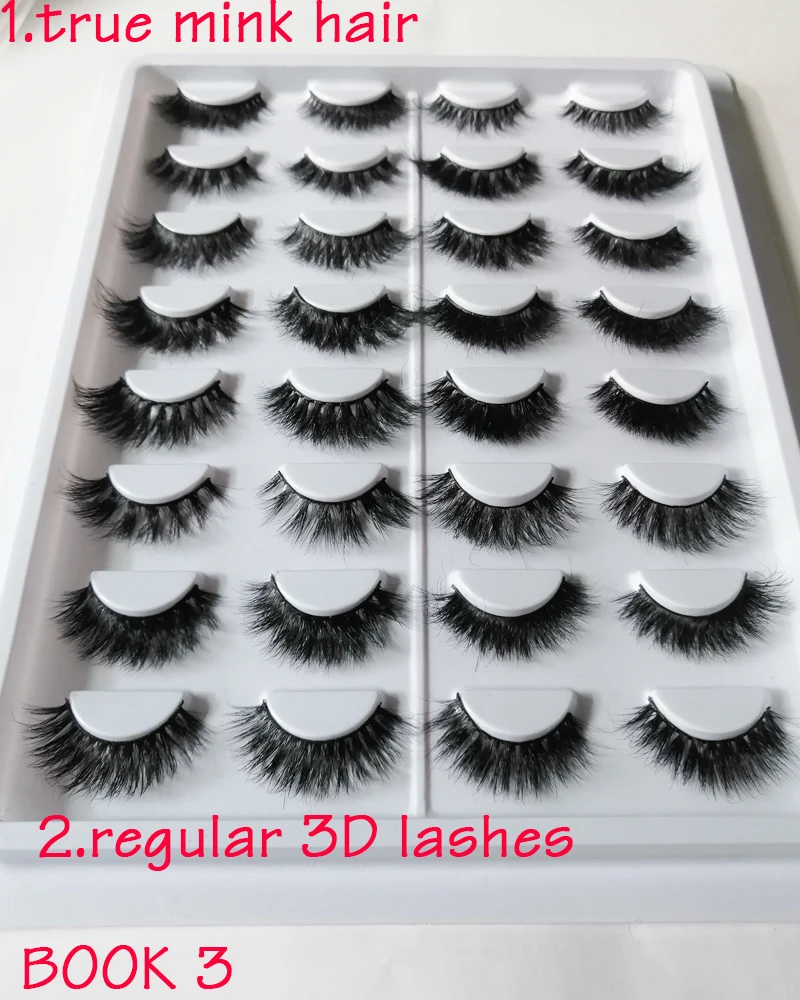 

2019 New design factoey direct sale 3D faux mink Lashes 3D Silk lashes 3D mink eyelashes 16 pairs lashes book