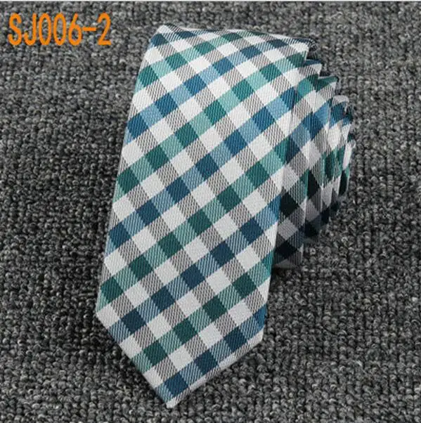 На шею высокого качества галстук 5" Длинные мужские обтягивающие галстуки полиэстер шелк пледы полосы черный жаккард узкий 5 см тонкий галстук подарок - Цвет: SJ006-02