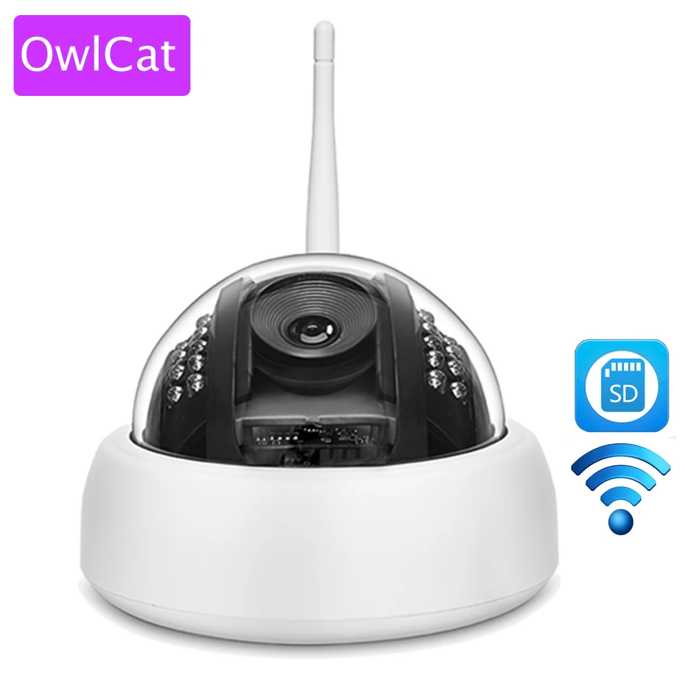 

OWLCAT Mini WIFI Dome IP Camera HISILICON HD Mega 1080P H264 Onvif Night Vision SD Card Security CCTV Camera