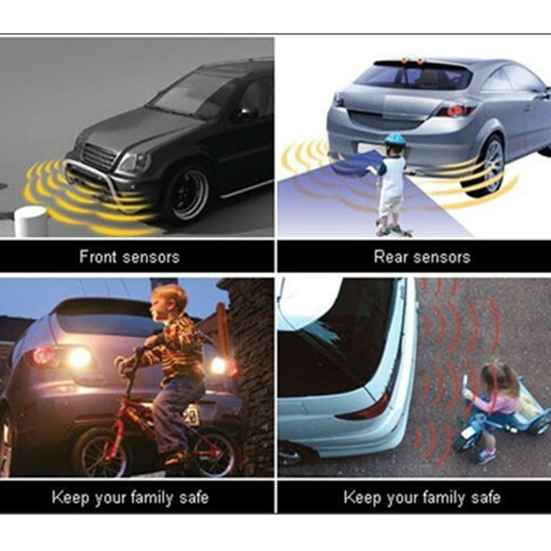 Auto Parktronic LCD Car Parking Sensors with 4 Sensors Human Voice Reverse Backup Car Parking Radar Monitor Detector System