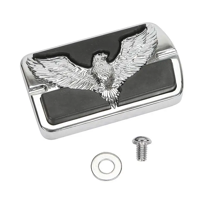 Chromed Billet Aluminum Rubber CNC Eagle Brake Pedal Pad For Harley