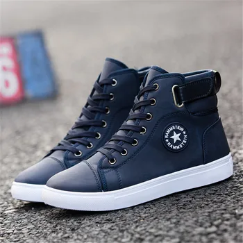 

New Men's Vulcanize Shoes Men Spring Autumn Top Fashion Outdoor Lace-up High Style Solid Colors Man Flat Sneaker Homme Boy Shoes
