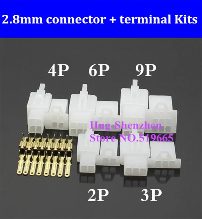 50 sets 2.8mm 2/3/4/6 Way/pin Electrical Connector Kits Male Female socket plug for Motorcycle