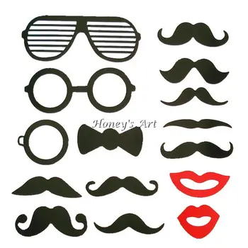 

15pcs DIY Party Fun Masks Photo Booth Props Fun Mustache Lips Pirate Eye Patch On A Stick Accessory Wedding Shows Birthday