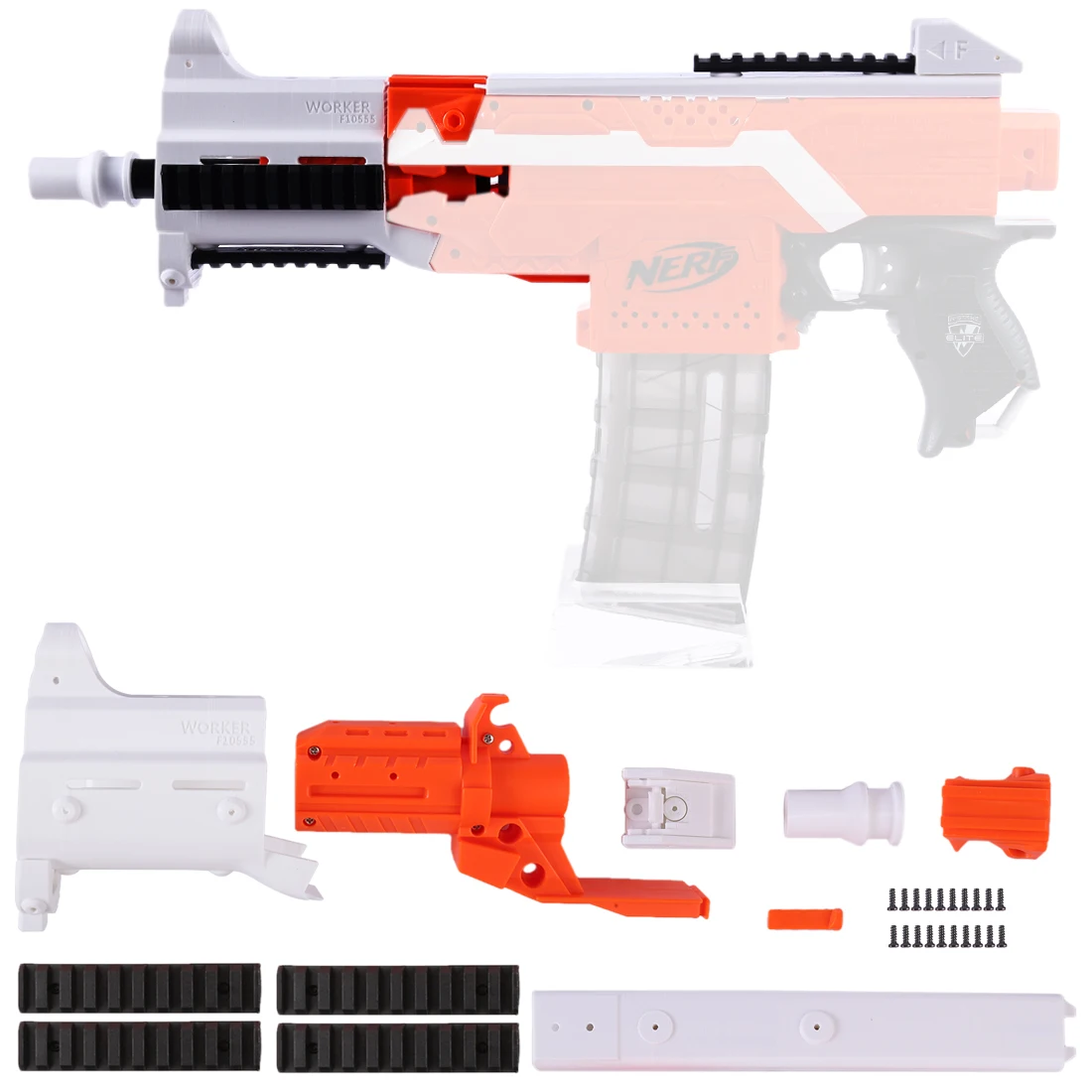 

Worker F10555 3D Printing Modularized No.171 Barrel Set for Nerf Stryfe - White