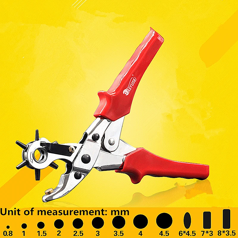 

Labor-saving multi-functional belt puncher, round hole, flat hole belt watch with leather punching pliers opening tool