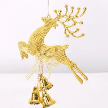 Автомобильная подвеска рождественские украшения с принтом рождественского оленя и надписью Подвески рождественские колокольчики Рождественская елка украшения золотые колокольчики носовой орнамент