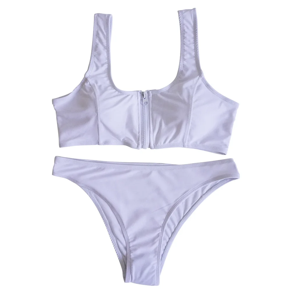 2018 European and Americanbikini Amazonwish New models are on sale Front zipper swimsuit two-piece suit Shu Brocade Explosion